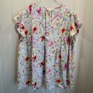 Cynthia Rowley Pastel Floral Blouse